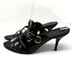 Gucci Women's Black Studded Strappy Heels Size 8